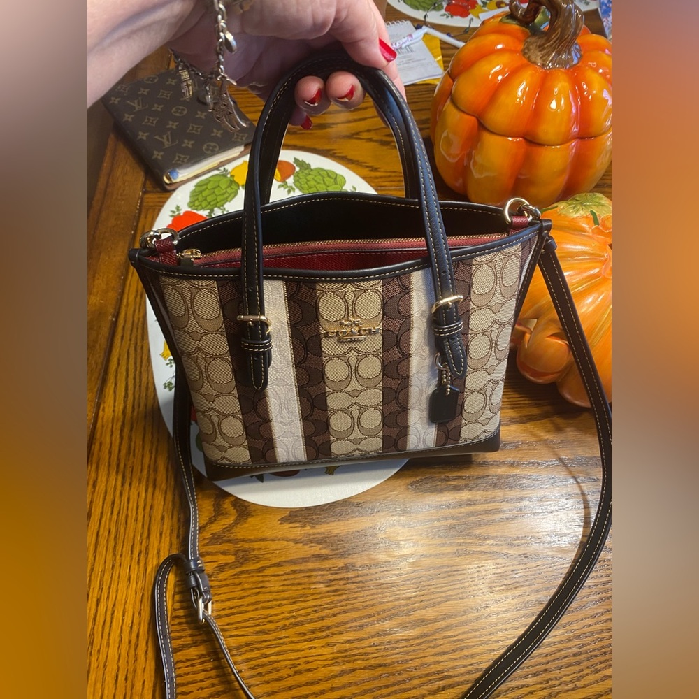 Coach Mollie Medium Tote 25 Signature Jacquard with Stripes - Picture 2 of 11